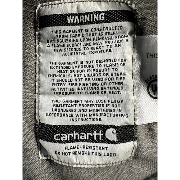 Carhartt FR Shirt Mens Gray Long Sleeve Button FRS003 GRY Cat 2 Fire Resistant - Picture 9 of 10